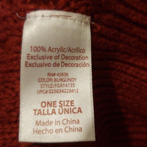 Red wine color neck scarf - Picture 5 of 5